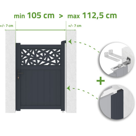 Portillon 1m ajustable en largeur DOLOMITE RUIVO H.140cm aluminium gris (1/4)