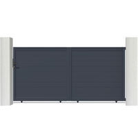 Casanoov – Portail aluminium coulissant 298x163cm – Occultation totale – Aluminium gris anthracite RAL 7016 – Installation facile en kit