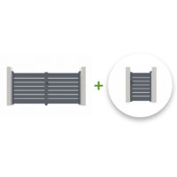Pack portail battant VOGEL 300x140cm + Portillon VOGEL 100x140cm Gris