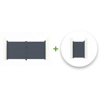 Pack portail battant EIGER 300x140cm + Portillon EIGER 100x140cm Gris