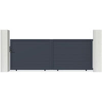 Casanoov – Portail aluminium coulissant 400x140cm – Occultation totale – Aluminium gris anthracite RAL 7016 – Installation rapide en kit