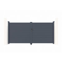 Casanoov – Portail aluminium battant 300x145cm – Occultation totale – Aluminium gris anthracite – Montage facile avec notice incluse