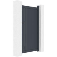 Portillon Aluminium GIONA - 1m De Large, 120cm De Haut, Couleur Gris - Idéal Pour Jardin Et Entrée