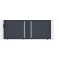 Casanoov – Portail aluminium coulissant 4m gris anthracite – Dimensions 396x158cm – Installation facile – Protection contre les regards indiscrets