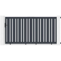 Casanoov – Portail aluminium coulissant 3m – Dimensions 300x160cm – Couleur gris anthracite RAL 7016 – Conçu pour zones exposées au vent