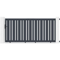 Portail aluminium coulissant 3m VEYMONT 300x140cm gris