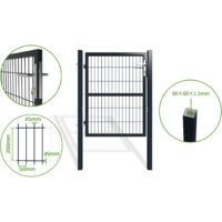 Casanoov – Portillon grillagé 1m H.120cm en acier galvanisé – Résistant aux intempéries – Ouverture réversible – Pour espaces verts