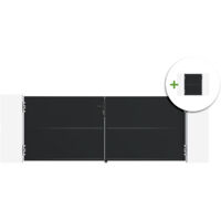 Portail battant acier 3m NALI H.120cm noir + Portillon H.120cm noir