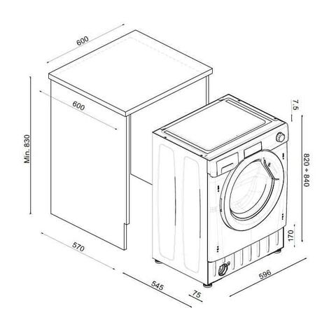 Lave linge encastrable CBW 27 D1E-S 7 kgs, 1200tr/mn