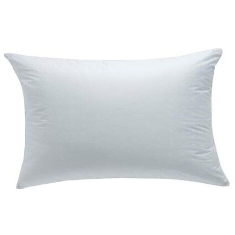 Oreiller Déco Rectangle Blanc Fait Main - Broderie Cils Noirs, Coton 100% - USA