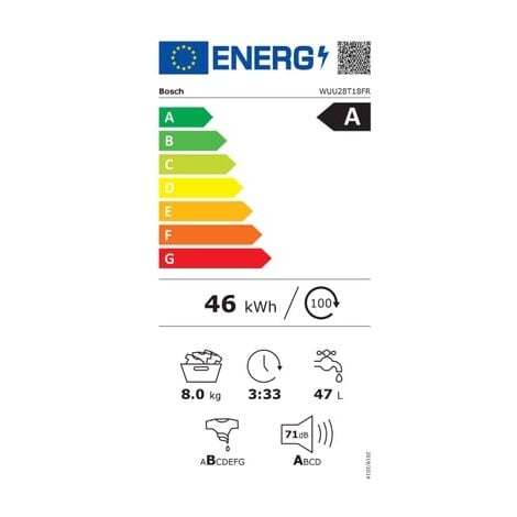 Bosch Serie 6 WUU28T18FR machine à laver Charge avant 8 kg 1400 tr/min Blanc