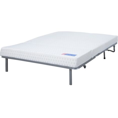 Canapé lit Alix BZ 140 mousse 35 kg couette marine