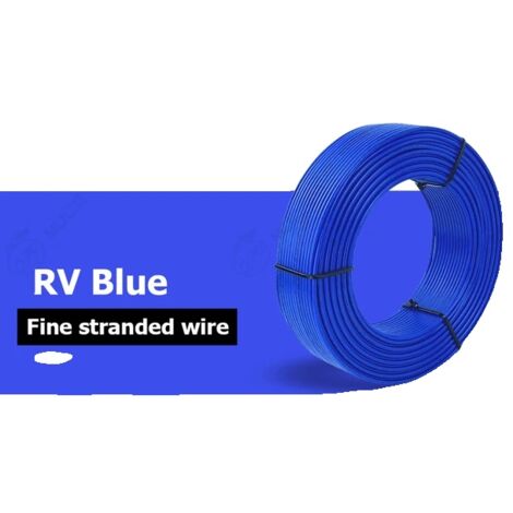 Fil de cuivre, 100 m/rouleau, câble électrique, bleu, 100 m, 20 AWG - 05 mm 2 (1/2)