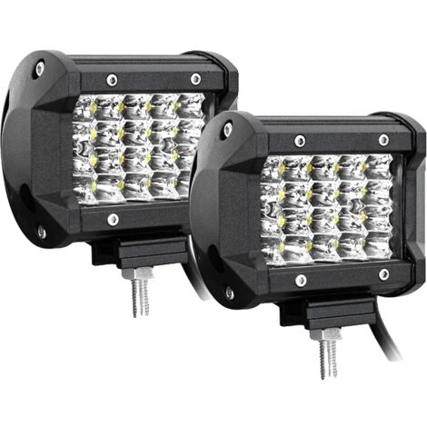 Lampe de travail LED, technologie 9D, pour utilisation tout-terrain, 2x 4po 60W Sans câble (1/2)