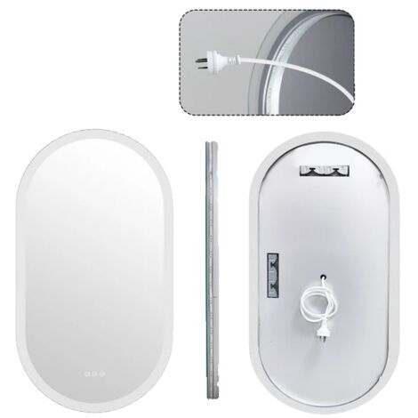 Miroir de salle de bain, design ovale, technologie antibuée, 20 x 32 pouces (1/2)