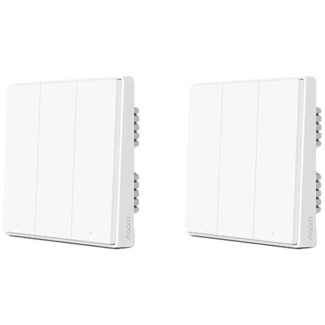 Interrupteur mural intelligent, aucun neutre requis, technologie sans fil ZigBee, D1 sans neutre 3KX2 (1/2)
