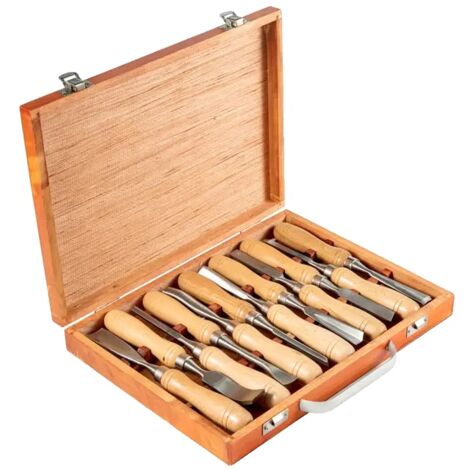 Outils de tournage du bois, jeu de ciseaux à main, Gouges professionnelles, 12 pièces (1/2)