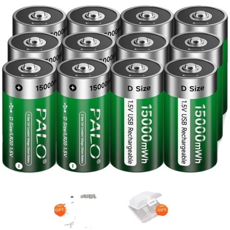 Batterie Lithium-ion Rechargeable, chargement USB, adaptée à la cuisinière à gaz/chauffe-eau, batterie 12 pièces (1/2)