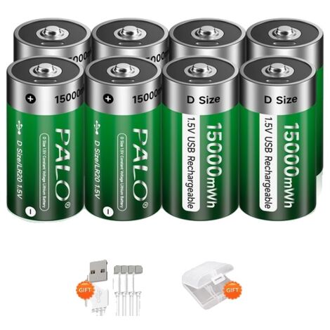 Batterie Lithium-ion Rechargeable, chargement USB, adaptée à la cuisinière à gaz/chauffe-eau, batterie 8 pièces (1/2)