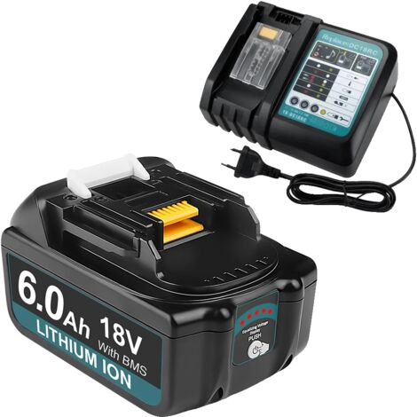 Batterie Makita 18 V, Li-ion rechargeable, chargeur de remplacement, ensemble 6 Ah (1/2)