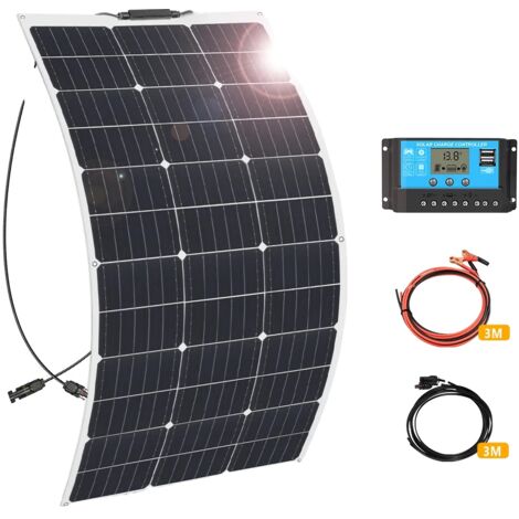 Kit de panneaux solaires, panneaux flexibles 200 W, compatibilité batterie 12 V, kit 100 W (1/2)