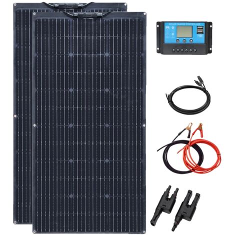 Kit de panneaux solaires, panneaux flexibles 200 W, compatibilité batterie 12 V, kit 12 V 200 W (1/2)