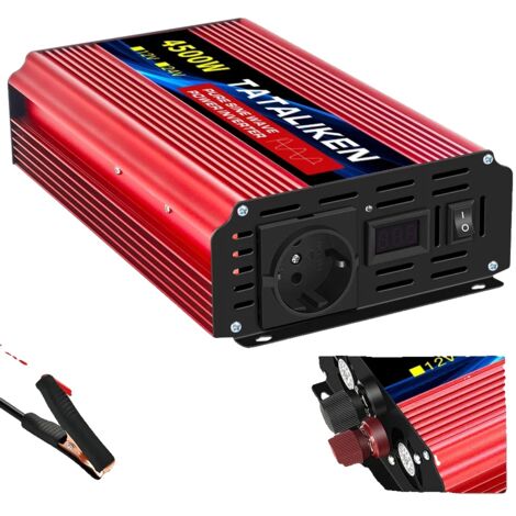Onduleur, technologie d'onde sinusoïdale pure, 2 prises CA, UE 4500W12V220V50HZ (1/2)