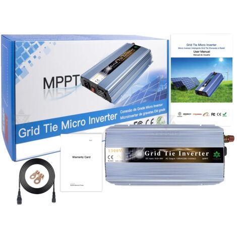 Onduleur solaire sur réseau, technologie MPPT, onde sinusoïdale pure, bleu, 108-30 VDC, 220 VAC (190-260 VAC) (1/2)