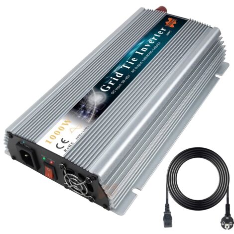 Onduleur solaire Grid Tie, puissance de sortie 1000 W, technologie MPPT, argenté 1000 W, 220 V, 18 V (108-30 V) (1/2)