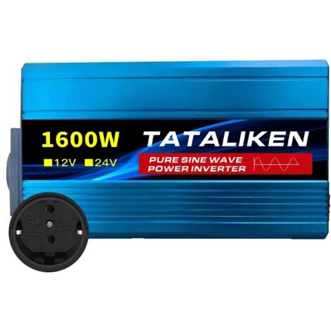 Onduleur, onde sinusoïdale pure, micro-onduleur de voiture, 12 V 1600 W 50 Hz EU (1/2)
