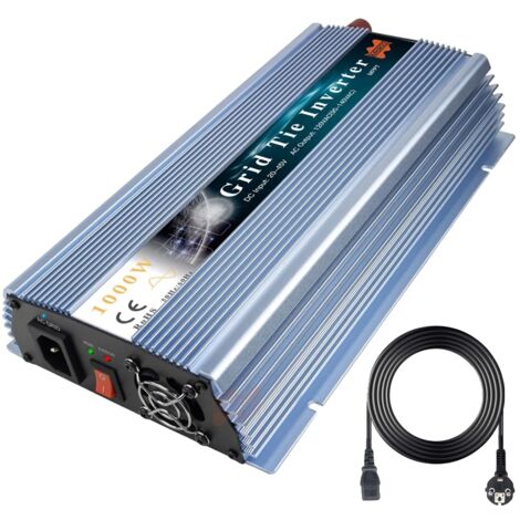Onduleur solaire Grid Tie, puissance de sortie 1000 W, technologie MPPT, bleu 1000 W, 220 V, 18 V (108-30 V) (1/2)