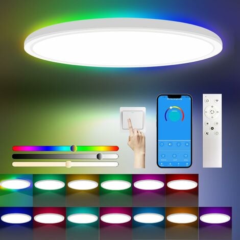 Lampe de changement de couleur à télécommande RVB LED Star Sky plafonnier  CCT dimmable, ETC Shop: lampes, mobilier, technologie. Tout d'une source.