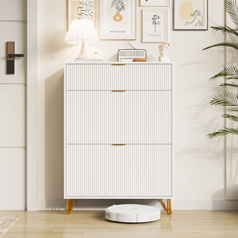 Meuble Chaussures, Meuble de Rangement à Chaussures, Armoire à Chaussure Inclinable avec 2 rabats porte pour 20 Paires de Chaussures,Rangement Chaussure,Commode à Chaussures (1/5)