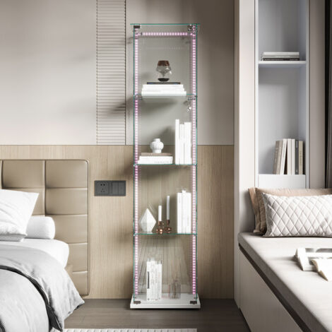 Vitrine pour collection HOMCOM vitrine murale 80 x 9,5 x 60 cm 4