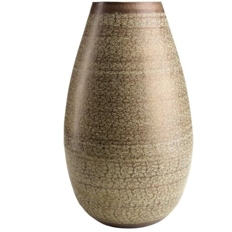 Vase Aluminium Repoussé Signé Esté Aludart - Hauteur 13,5 Cm - Ancien, Décor Fleur Rose