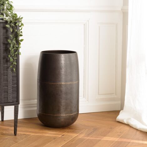 Vase 30,5x30,5x52,5 en acier couleur bronze cuivré (1/5)