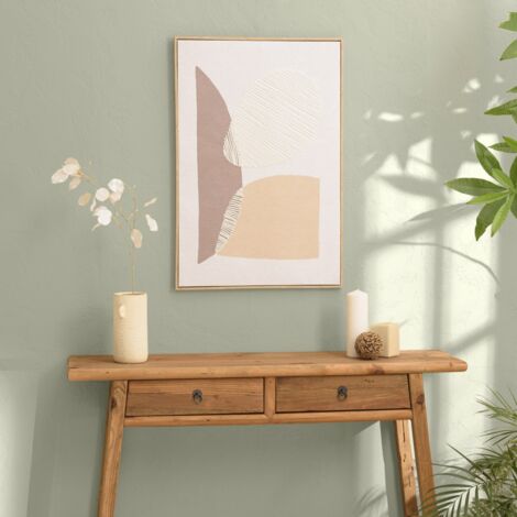 HOMER - Décoration murale 63x93cm formes abstraites n°1, cadre naturel (1/5)