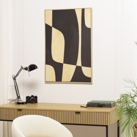 HOMER - Décoration murale 63x93cm imprimés abstraits, cadre naturel (1/5)
