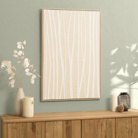 HOMER - Décoration murale 83x123cm lignes abstraites, cadre naturel (1/5)