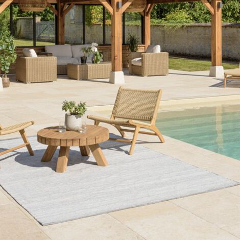 QUENTIN - Tapis d'extérieur rectangulaire 200x290cm gris/blanc (1/5)