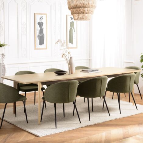 MAXENCE - Table à manger ext. 240/292cm pieds en bois de chêne massif (1/5)