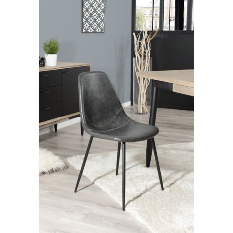 TOM - Lot de 2 chaises JOHN noires (1/4)