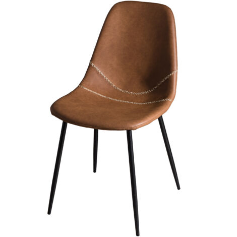 TOM - Lot de 2 chaises JOHN marrons (1/4)