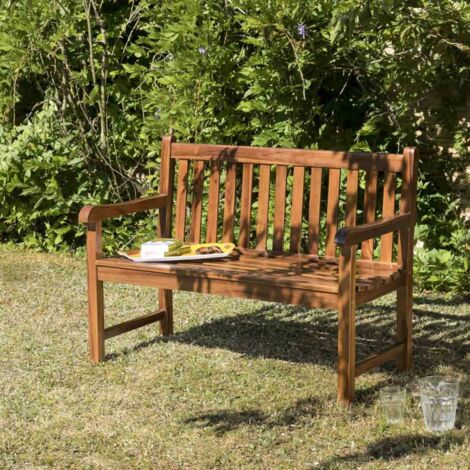 MAEVA - Banc de jardin Java en bois teck huilé (1/5)