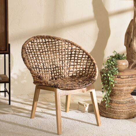 SIXTINE - Fauteuil dossier arrondi assise en rotin (1/5)