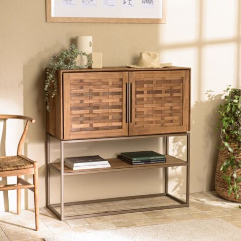 SIXTINE - Buffet en bois de teck recyclé 2 portes (1/5)
