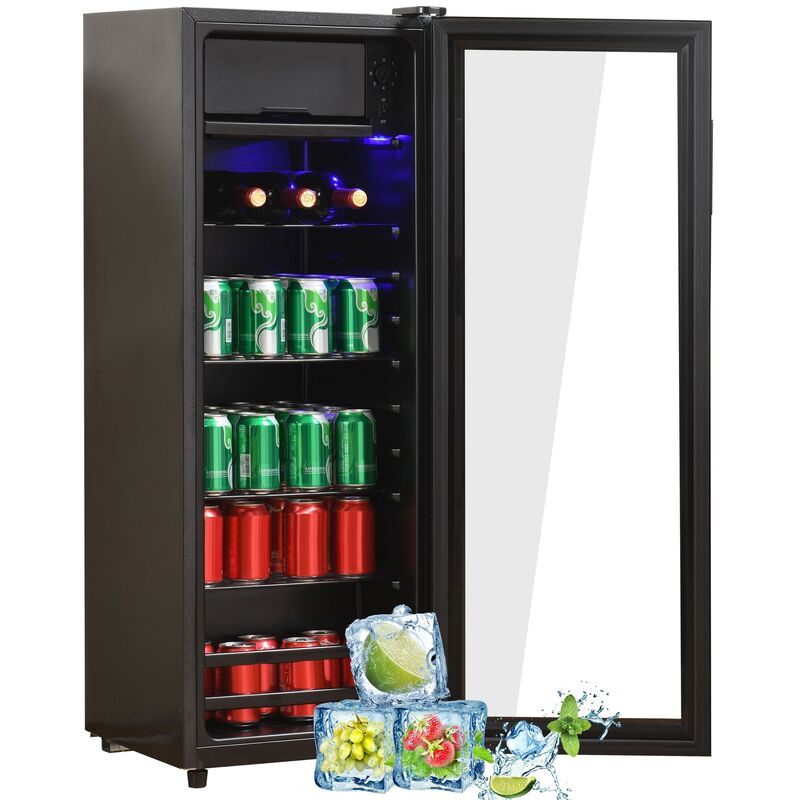 128LMini-Kühlschrank,8L-Gefrierschrank+120L-Kühlschrank,fasst 94
