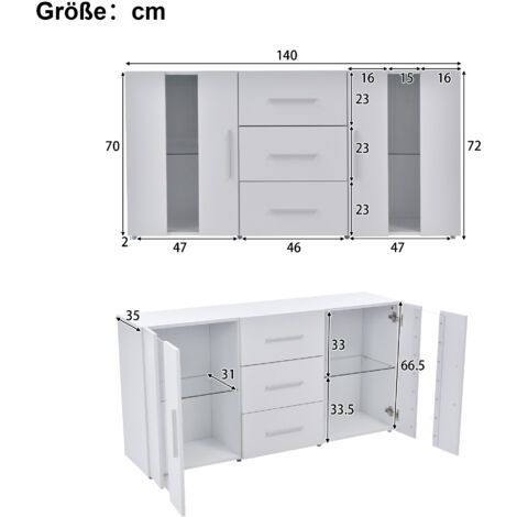 Produktbild von Sideboard Mit LED-Leuchten Sonoma-Eiche 41x37x67 Cm