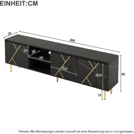 VOWNER TV-Schrank 280 Cm - Modulares Wohnzimmer-Regal Mit Glastüren