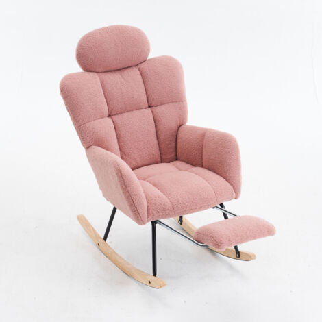 CXHLXYR Schaukelstuhl Mit Fußstütze - Samt Sessel Für Wohnzimmer & Schlafzimmer